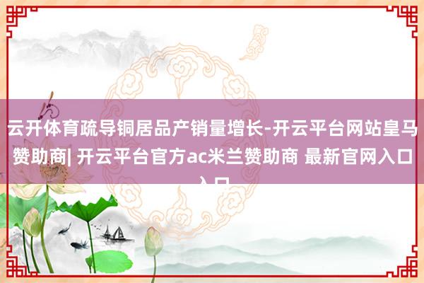 云开体育疏导铜居品产销量增长-开云平台网站皇马赞助商| 开云平台官方ac米兰赞助商 最新官网入口