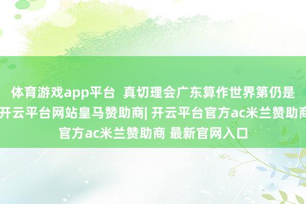 体育游戏app平台  真切理会广东算作世界第仍是济大省的组成-开云平台网站皇马赞助商| 开云平台官方ac米兰赞助商 最新官网入口