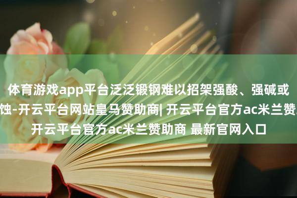体育游戏app平台泛泛锻钢难以招架强酸、强碱或高浓度盐溶液的侵蚀-开云平台网站皇马赞助商| 开云平台官方ac米兰赞助商 最新官网入口