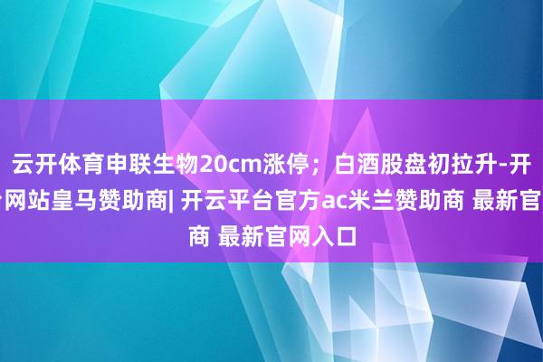 云开体育申联生物20cm涨停；白酒股盘初拉升-开云平台网站皇马赞助商| 开云平台官方ac米兰赞助商 最新官网入口