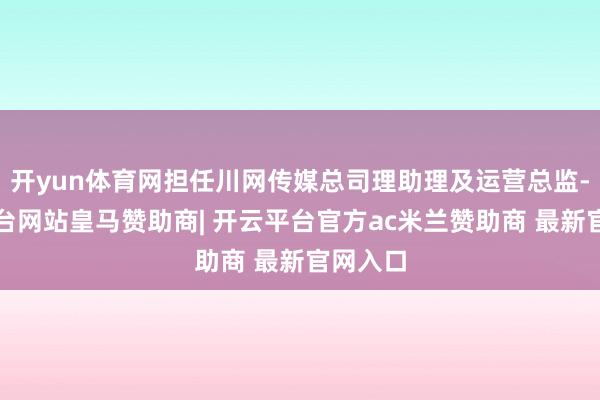 开yun体育网担任川网传媒总司理助理及运营总监-开云平台网站皇马赞助商| 开云平台官方ac米兰赞助商 最新官网入口